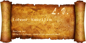 Lohner Vaszilia névjegykártya